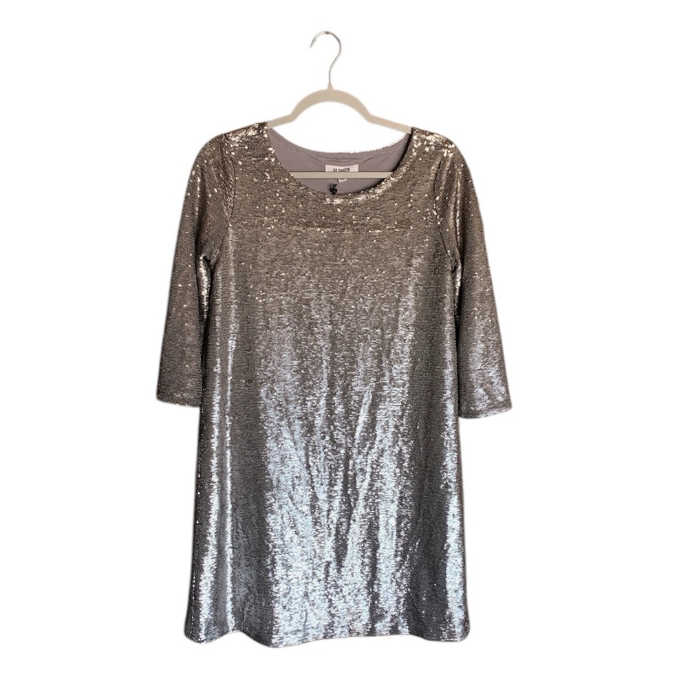 NWT BB Dakota gunmetal sequined shift dress size small